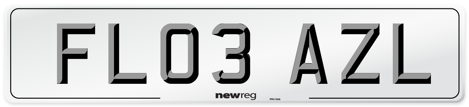FL03 AZL Number Plate from New Reg